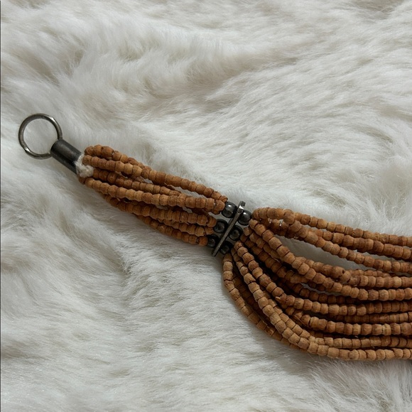 Vintage Beaded Wood Elegant Brown Choker Necklace - Picture 14 of 16